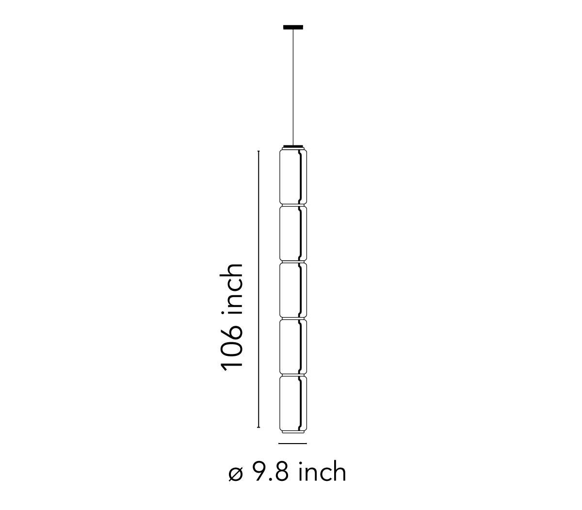 Modern Flos Noctambule Pendant Light with 5 High Cylinders by Konstantin Grcic For Sale