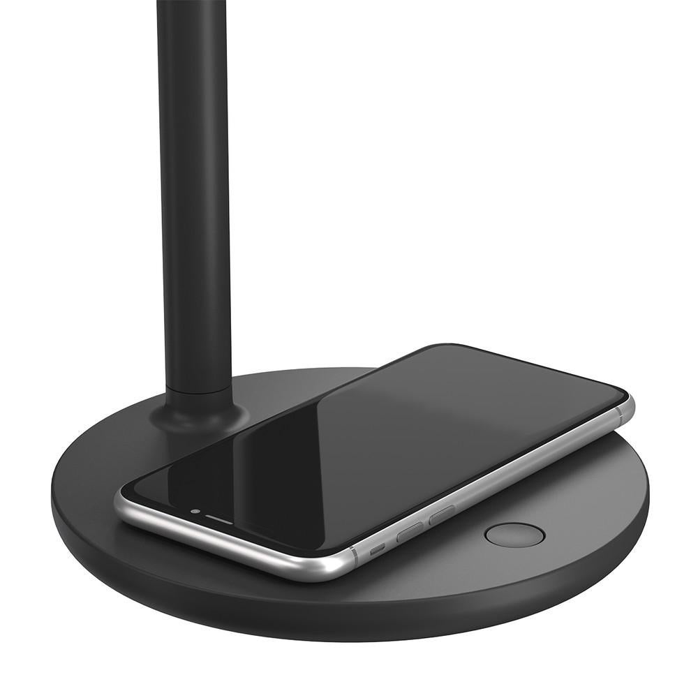 Contemporary Flos Oblique LED 2700K Desk Lamp & Qi in Anthracite with Wireless Charging Base For Sale