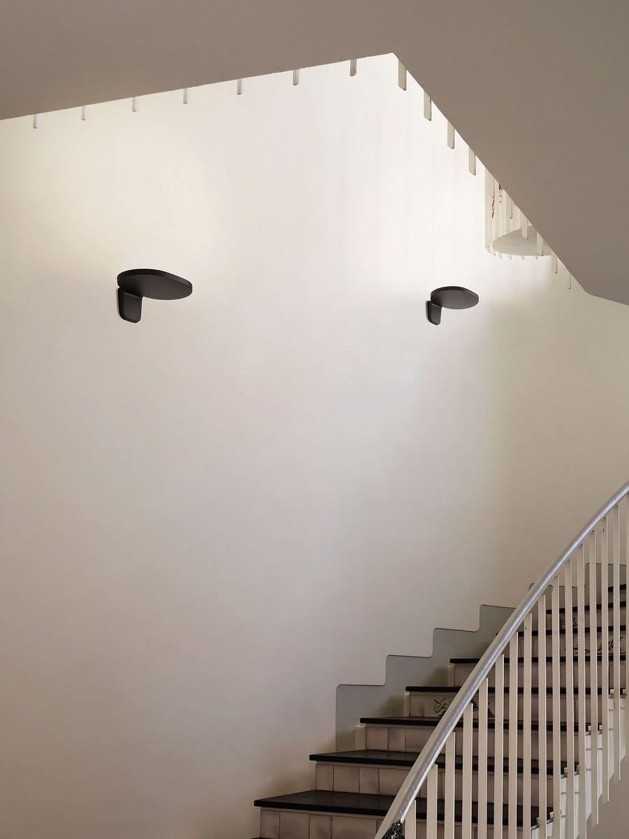 Flos Oplight W1 Small Wall Sconce in Textured Metallic Grey by Jasper Morrison 1