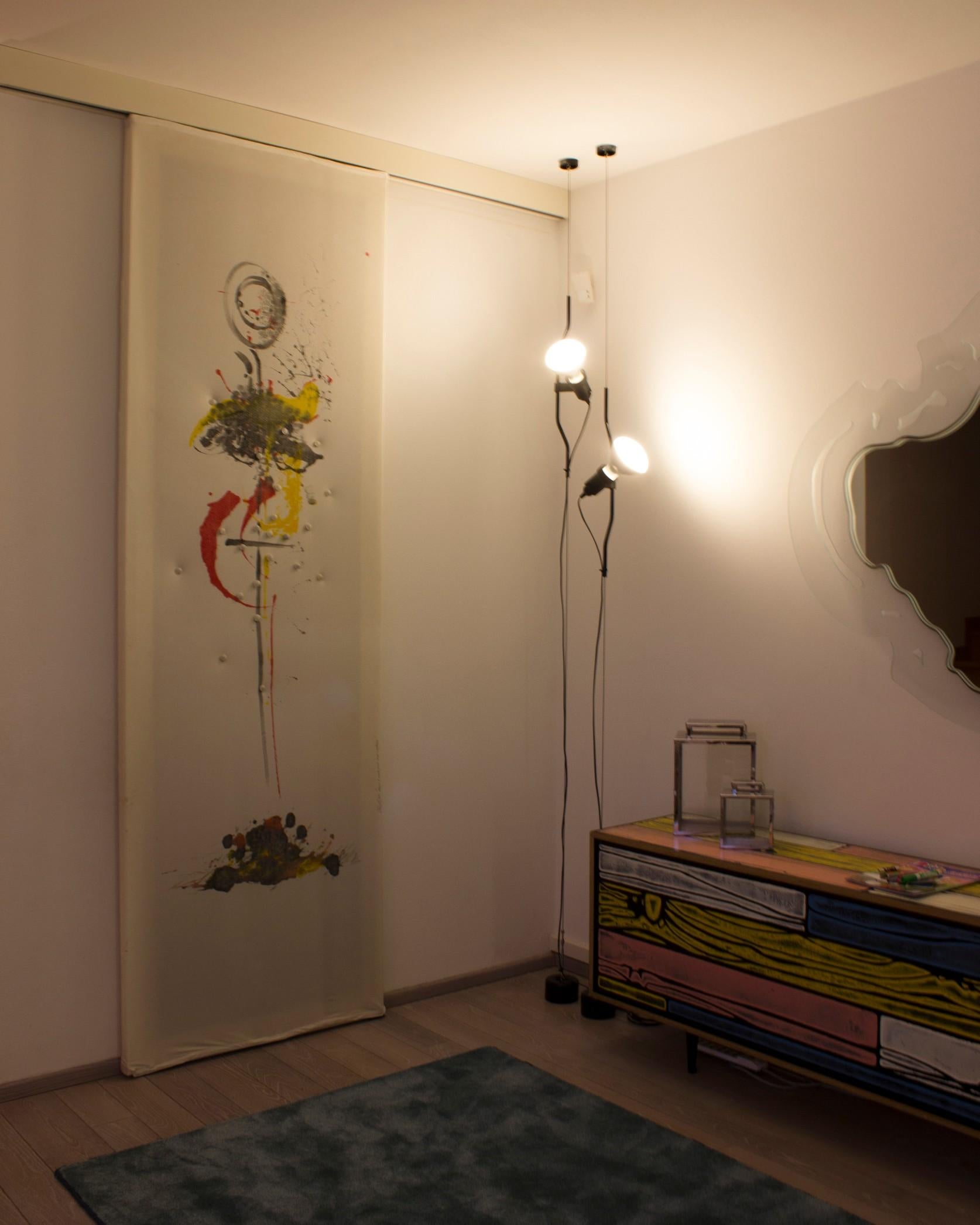 Modern Flos Parentesi Lighting System Achille Castiglioni & Pio Manzù, 1971, Black