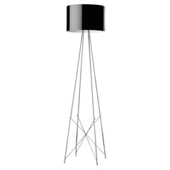 Flos Ray Floor F2 Classic Dimmable Lamp in Glossy Black di Rodolfo Dordoni
