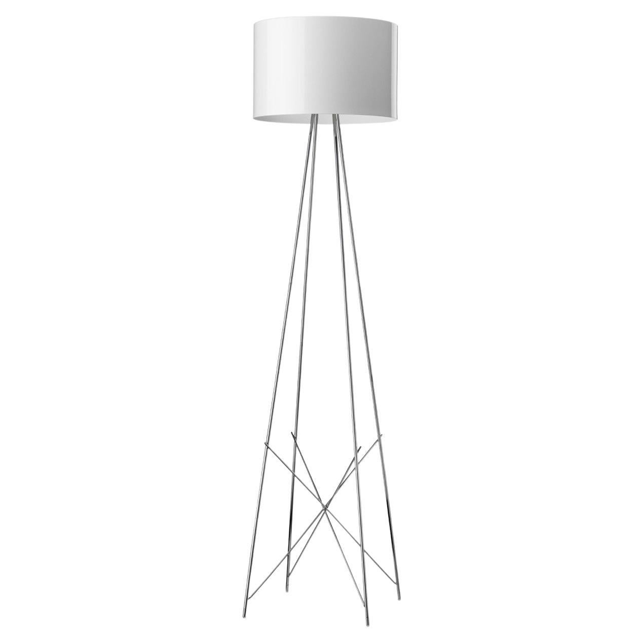 Flos Ray Floor F2 Classic Dimmable Lamp in Glossy White di Rodolfo Dordoni