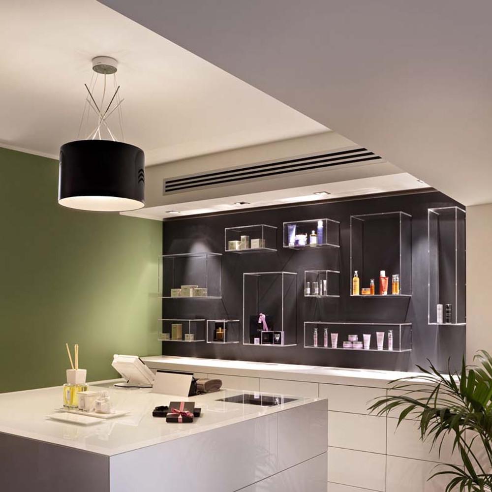 Aluminium Flos Ray Suspensions en verre gris de Rodolfo Dordoni en vente
