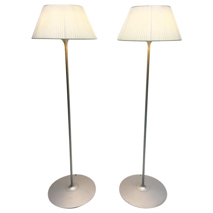 Flos Romeo soft F floor lamp with fabric shade designed by Philippe Starck For Sale
