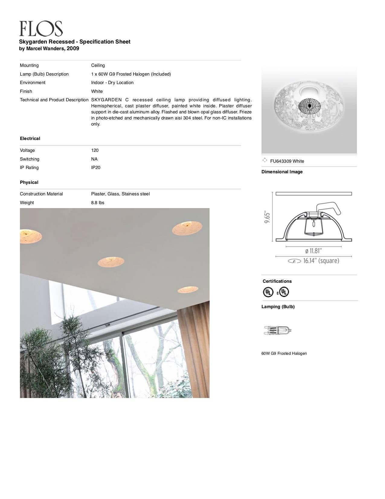 Modern FLOS Skygarden Recessed Light by Marcel Wanders