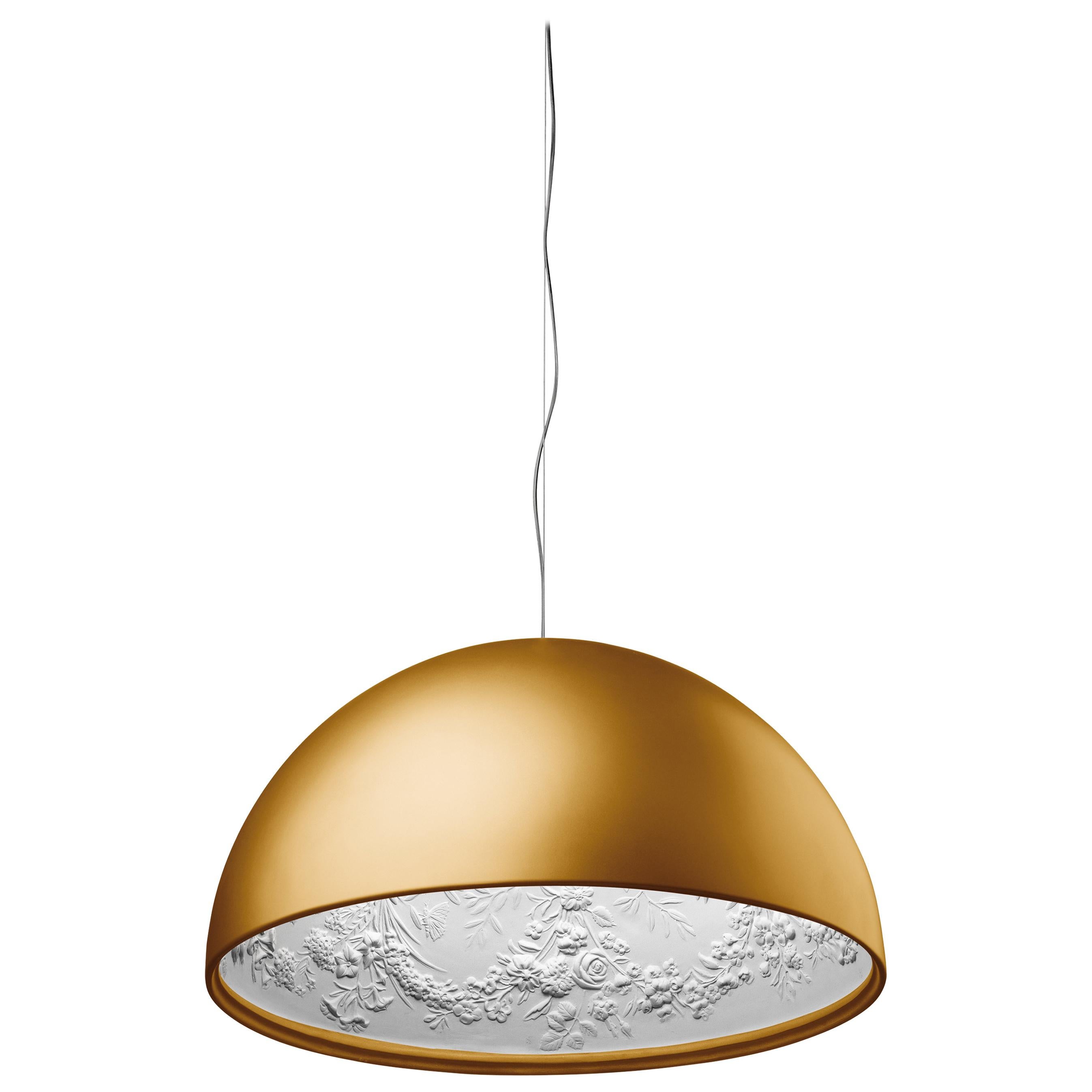 FLOS Skygarden S1 Halogen Pendant Light in Gold by Marcel Wanders For Sale