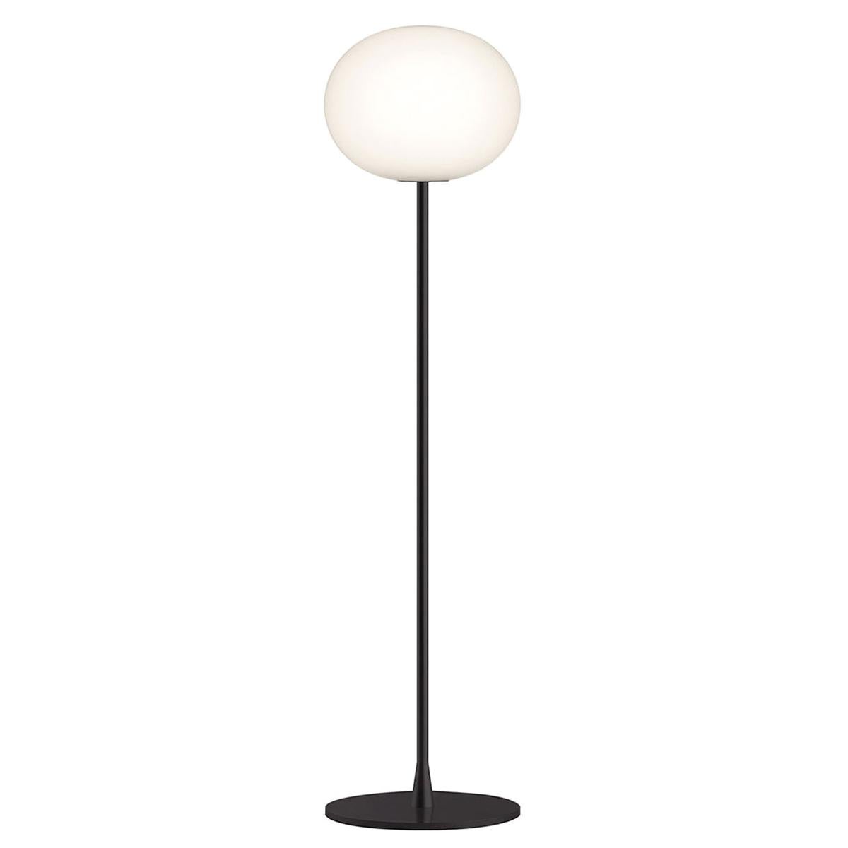 FLOS Small Glo Ball F1 Floor Lamp in Glass and Steel, by Jasper Morrison