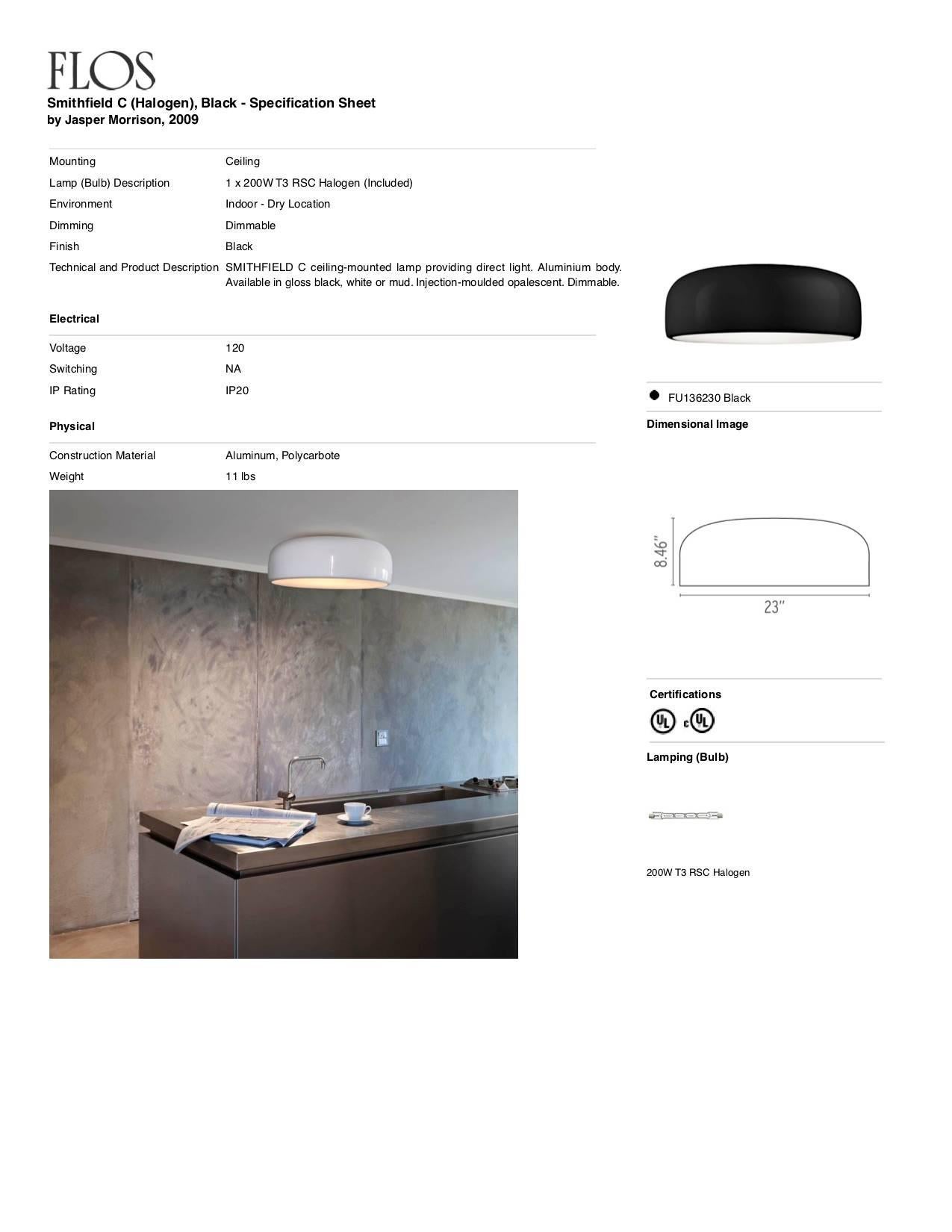 FLOS Smithfield C Halogen-Einbaubeleuchtung in Schwarz von Jasper Morrison im Zustand „Neu“ im Angebot in Brooklyn, NY