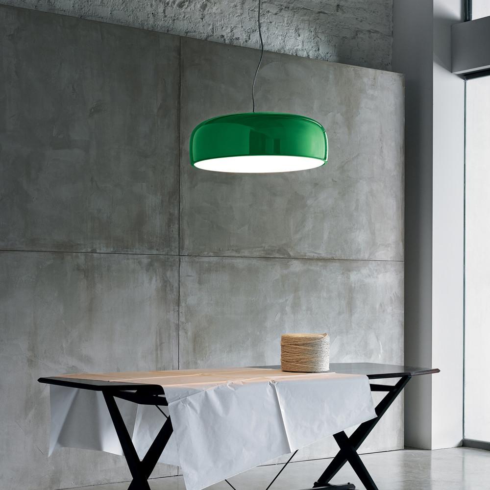 Flos Smithfield E26 Suspension Dimmable Pendant Light in Green In New Condition For Sale In Brooklyn, NY