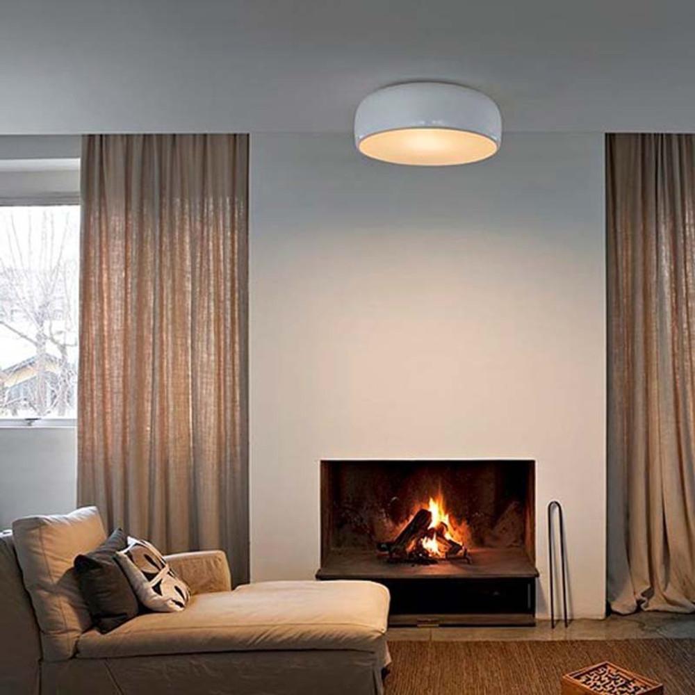 Contemporary Flos Smithfield LED E26 Ceiling Lamp in Black by Jasper Morrison For Sale