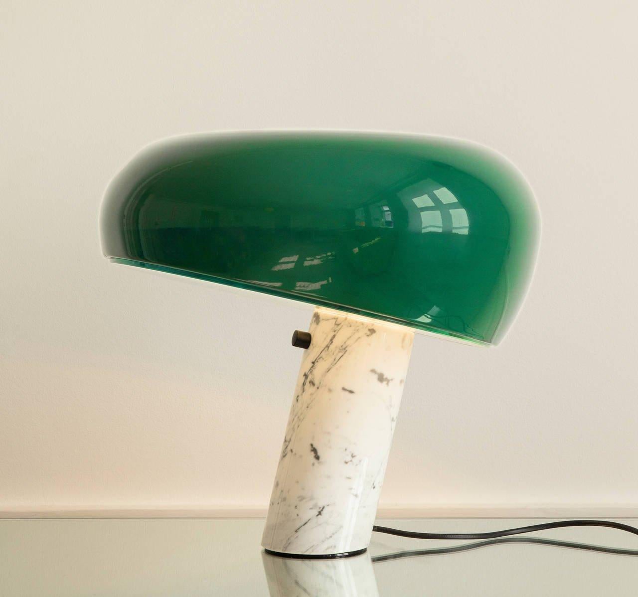 Italian FLOS Snoopy Table Lamp in Green by Achille & Pier Giacomo Castiglioni For Sale