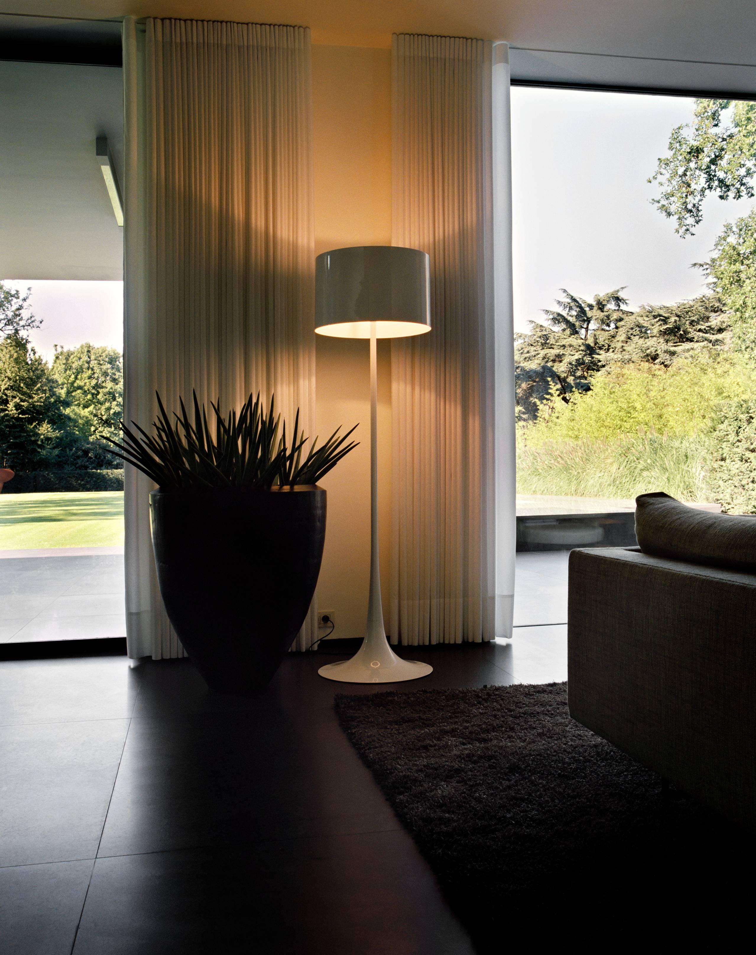 Modern FLOS Spun Light Floor Lamp in Shiny Black by Sebastian Wrong For Sale