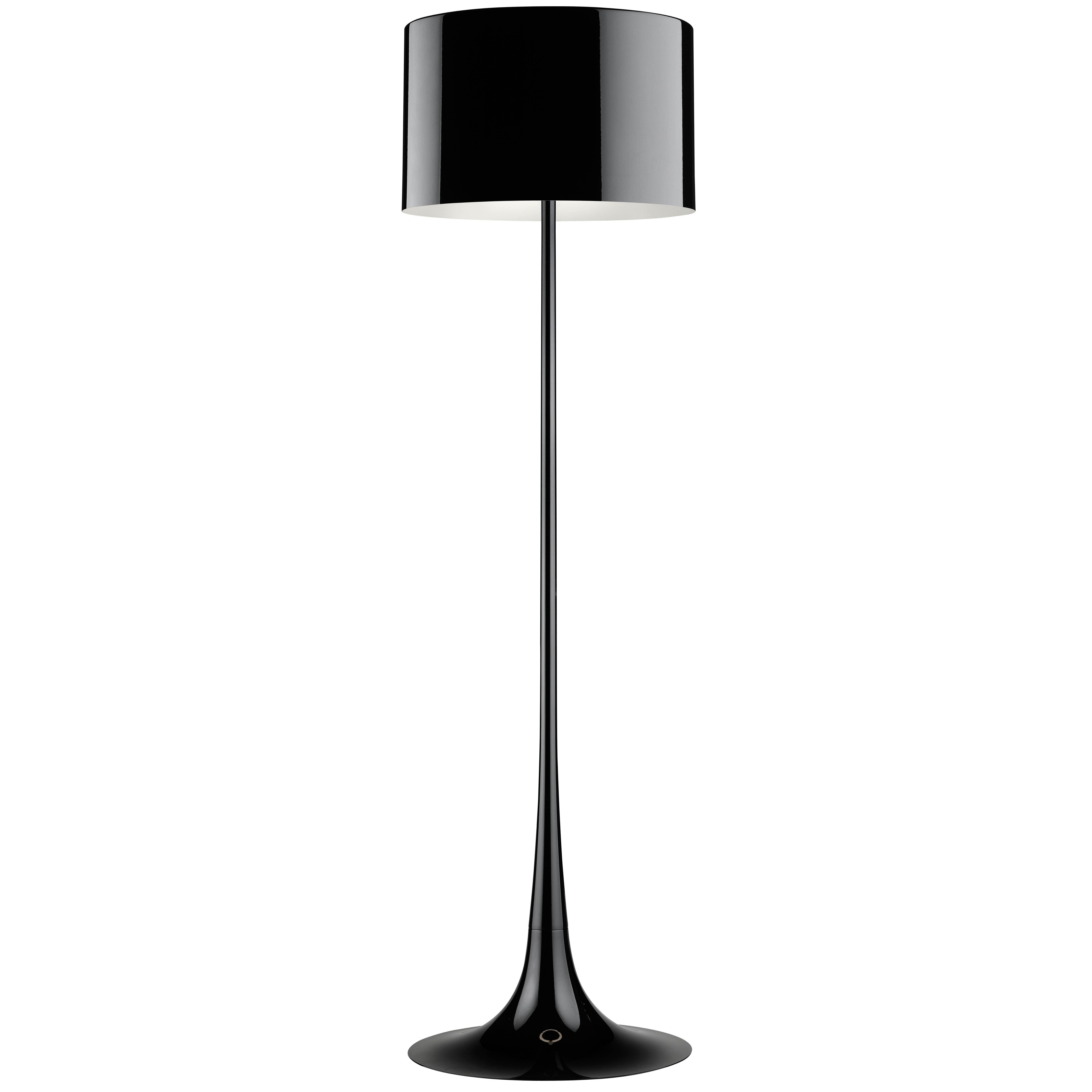 FLOS Spun Light Floor Lamp in Shiny Black by Sebastian Wrong For Sale