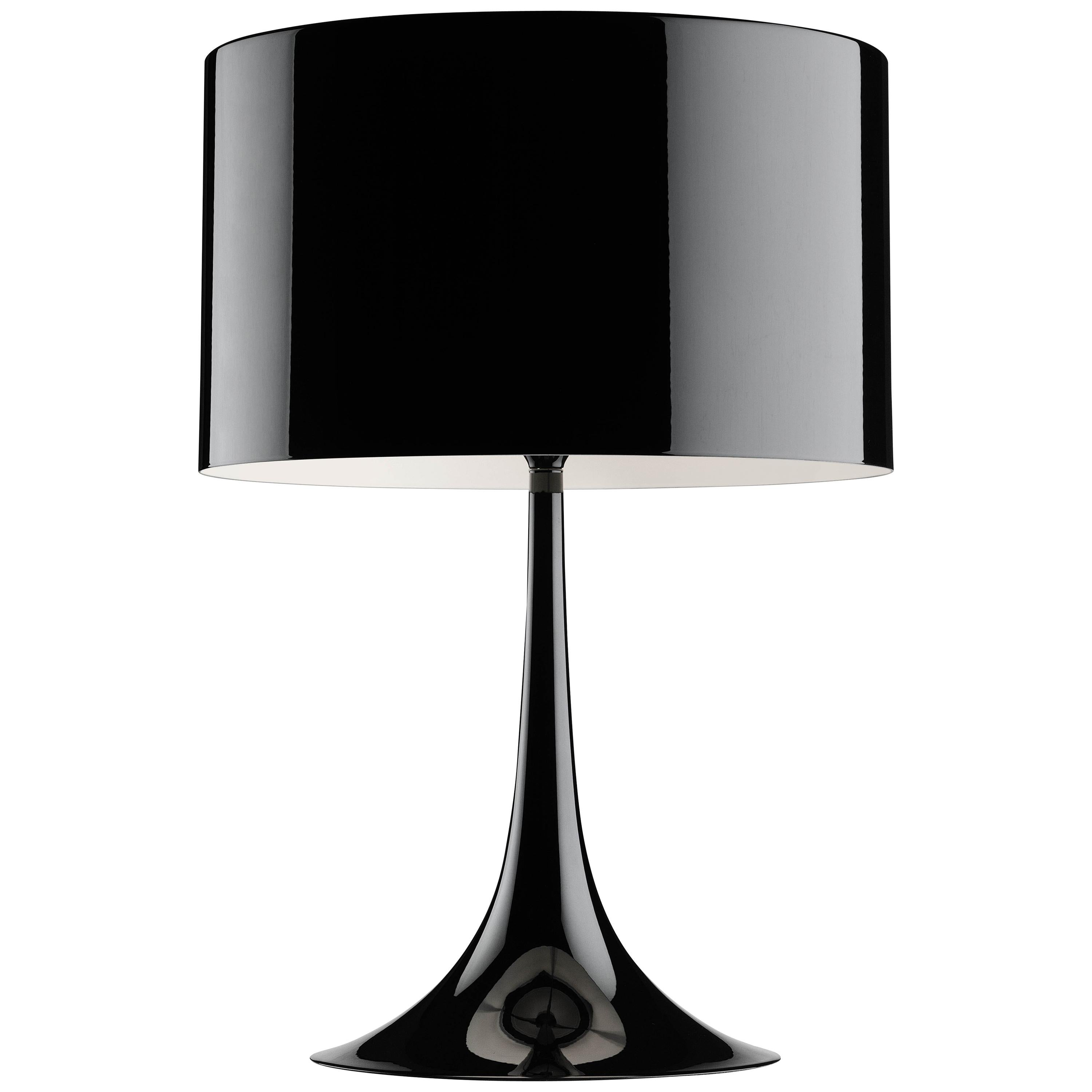 FLOS Spun T1 Halogen Table Lamp in Glossy Black by Sebastian Wrong For Sale