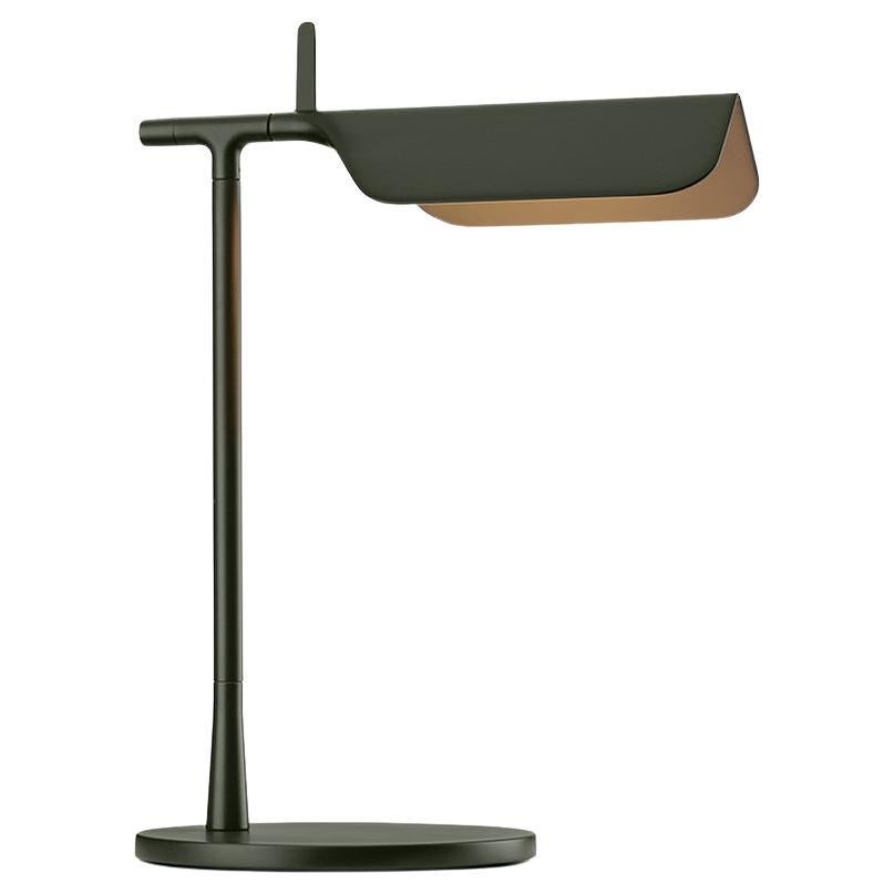 Flos Tab Table LED Lamp 2700K with Dimmer 90° Rotatable Head, Dark Green Matte