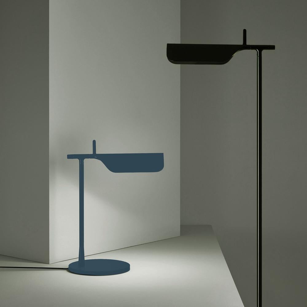 Modern Flos Tab Table LED Lamp 2700K with Dimmer 90° Rotatable Head, Matte Blue For Sale