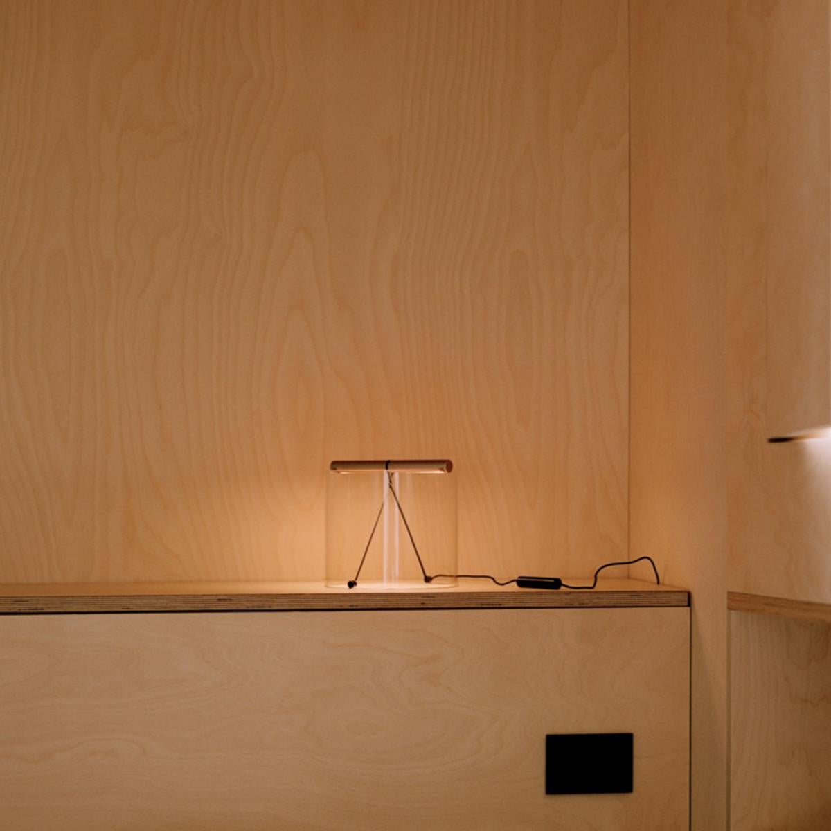 Contemporary Flos To-Tie T1 Table Lamp in Anodized Natural by Guglielmo Poletti