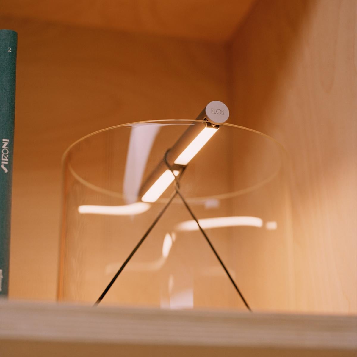 Glass Flos To-Tie T1 Table Lamp in Anodized Natural by Guglielmo Poletti
