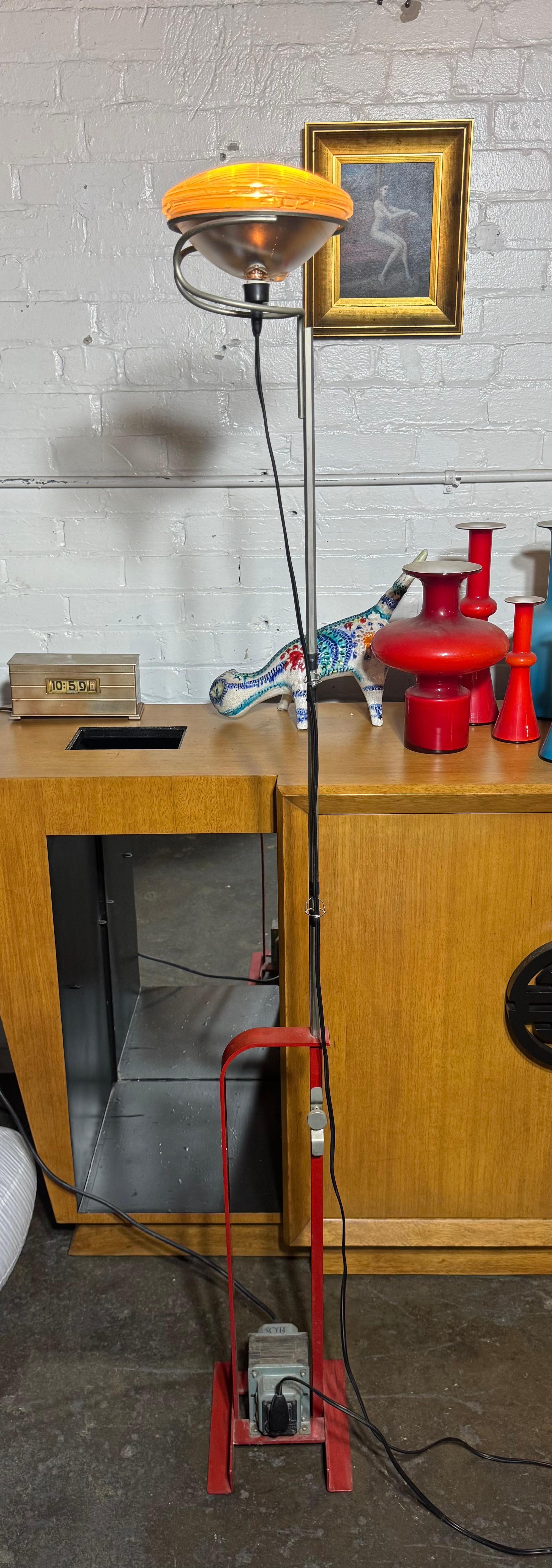 FLOS Toio Floor Lamp in Red by Achille & Pier Giacomo Castiglioni For Sale 2
