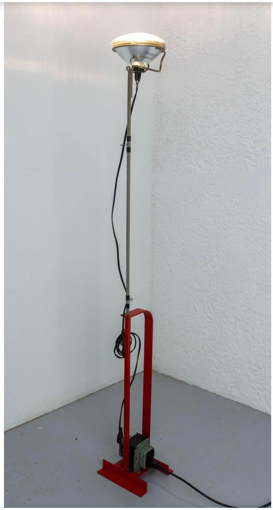 Painted FLOS Toio Floor Lamp in Red by Achille & Pier Giacomo Castiglioni For Sale