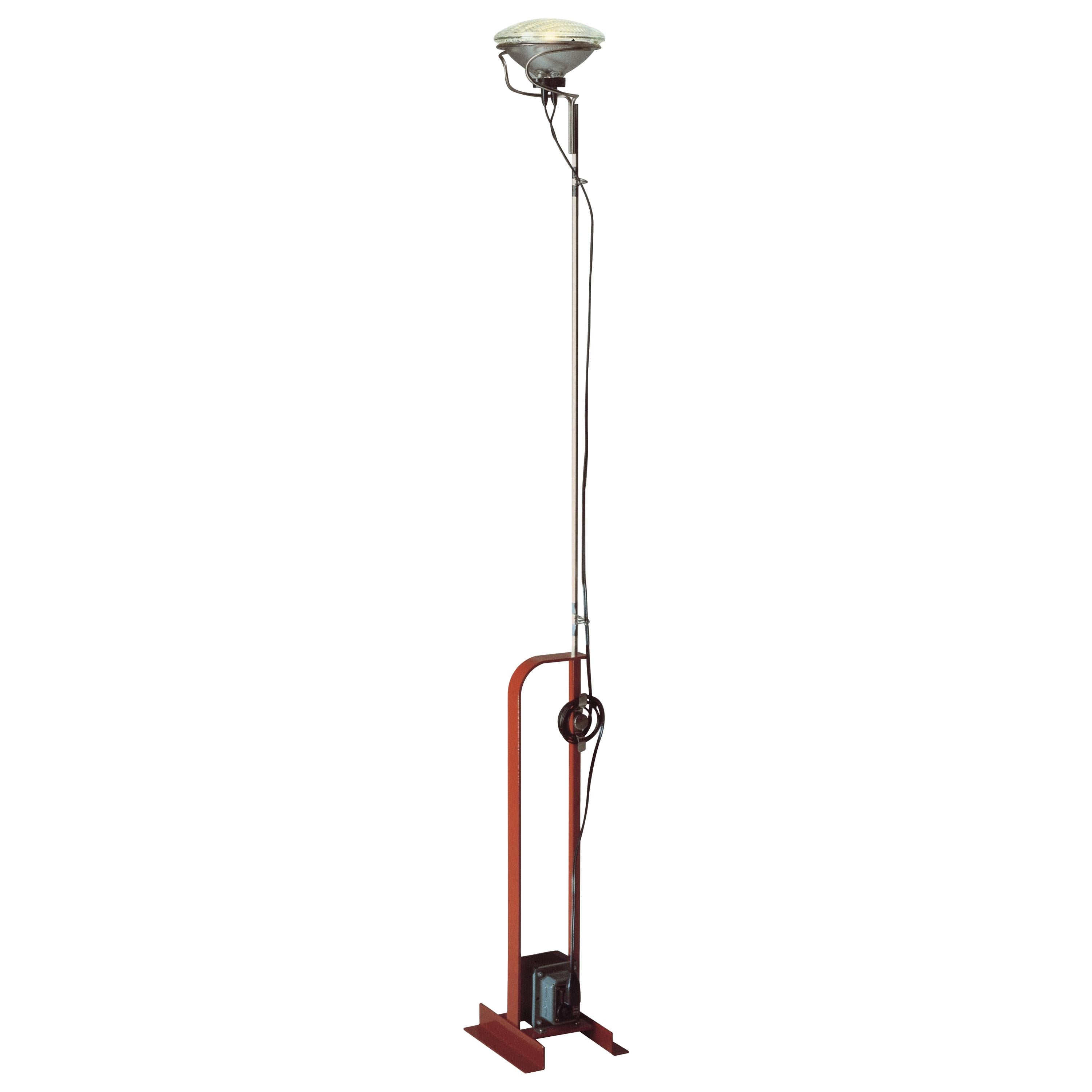 FLOS Toio Floor Lamp in Red by Achille & Pier Giacomo Castiglioni For Sale