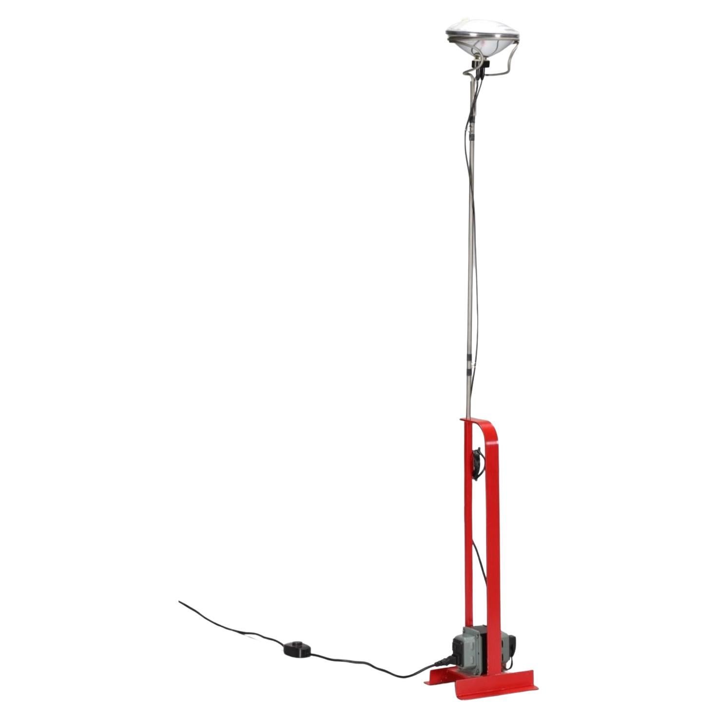 FLOS Toio Floor Lamp in Red by Achille & Pier Giacomo Castiglioni For Sale