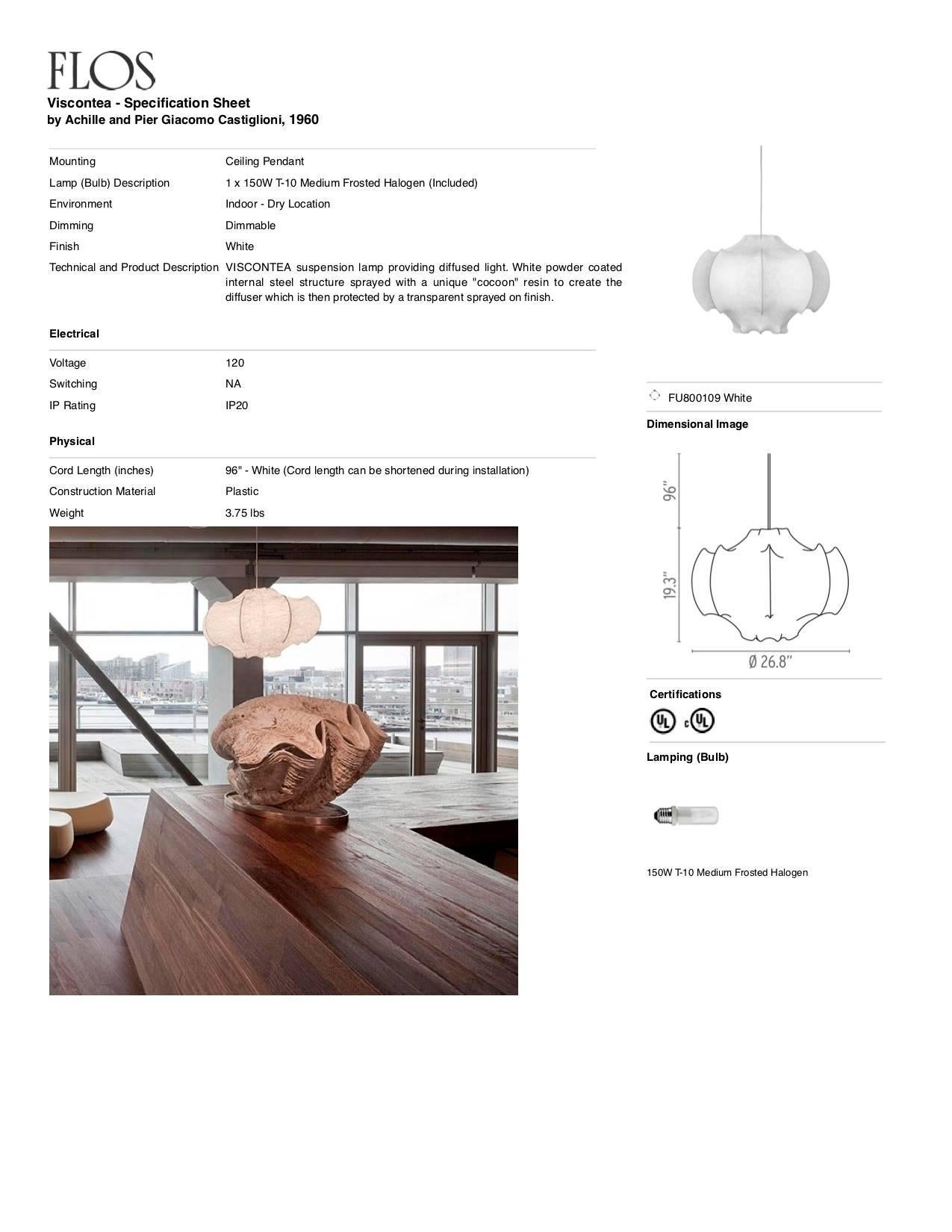 XXIe siècle et contemporain Lampe à suspension Viscontea par Achille & Pier Giacomo Castiglioni en vente