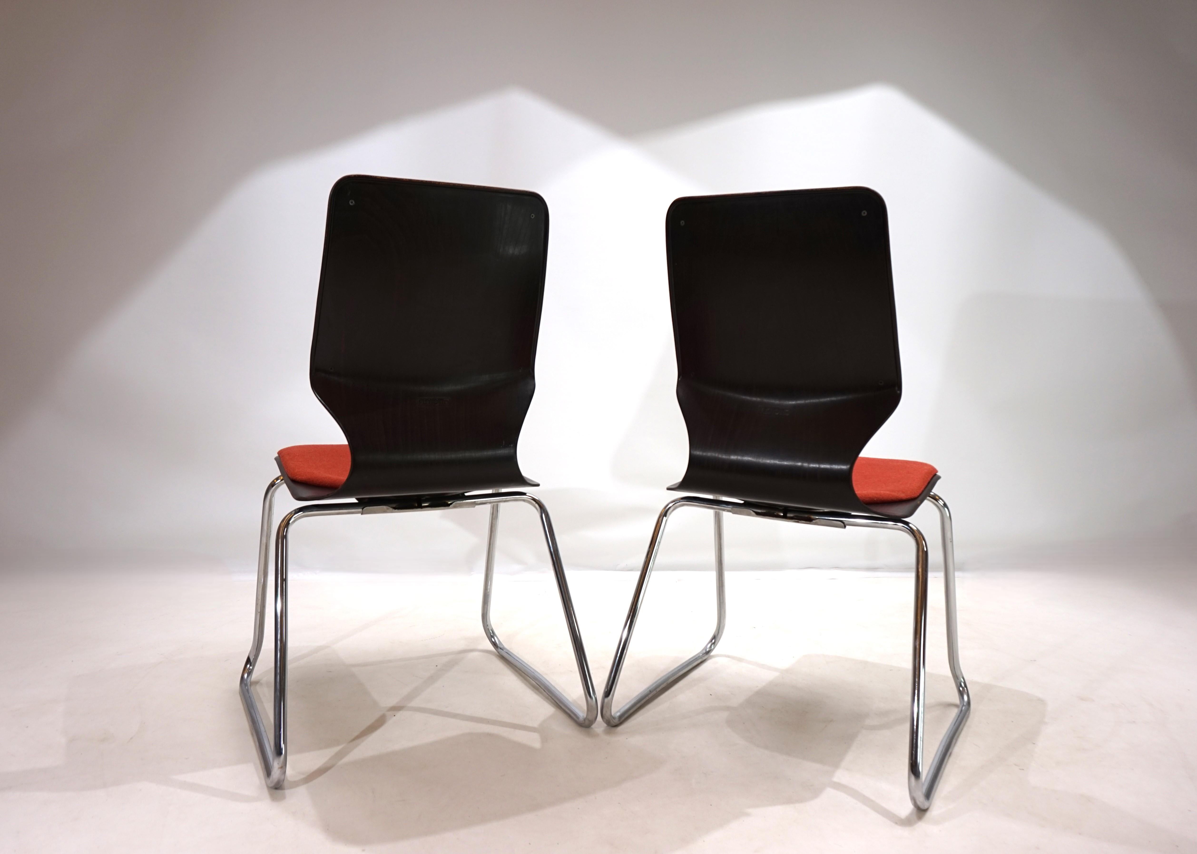Flötotto set of 2 Pagwood chairs by Elmar Flötotto For Sale 1