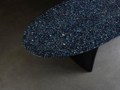 Flotsam, Black Cast Recycled Ocean Plastic Terrazzo Bench Seat by Brodie Neill