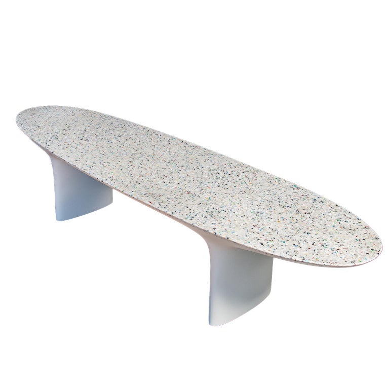 Contemporary Flotsam, Black Cast Recycled Ocean Plastic Terrazzo Bench Seat by Brodie Neill For Sale