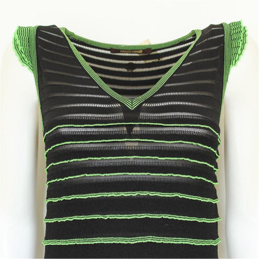 Black Roberto Cavalli Flounces dress size S For Sale