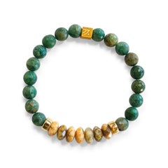 Flourish Green Jade And Yellow Amazonite Bracelet