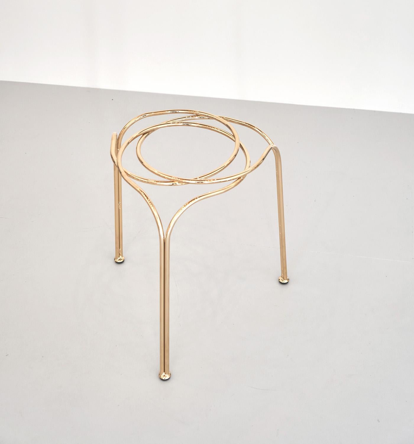 Flow Aureo Contemporary and Minimalist Gold Stool Made in Italy by LapiegaWD In New Condition In Verona, IT