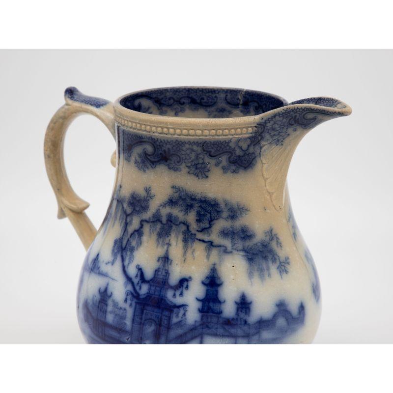 English Flow Blue Pitcher For Sale