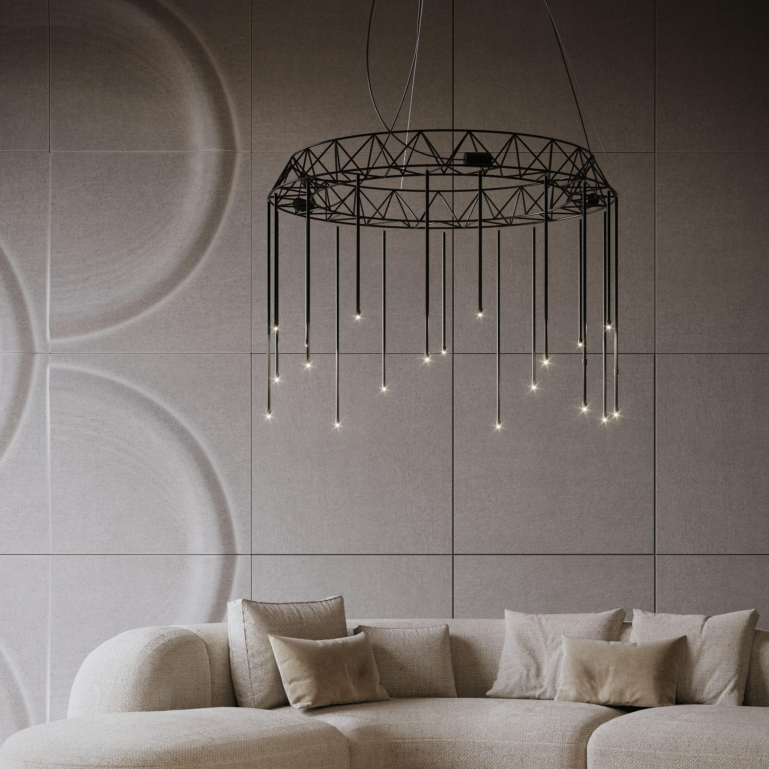 Lampada da soffitto Flow, 21673, di Stillux Illuminazione
Dimensioni: D 80 x H 61 cm.
Materiali: Acciaio, ferro.

Disponibile in foglia d'oro, foglia d'argento o nero velluto. Contattateci.

Tutte le nostre lampade possono essere cablate a seconda