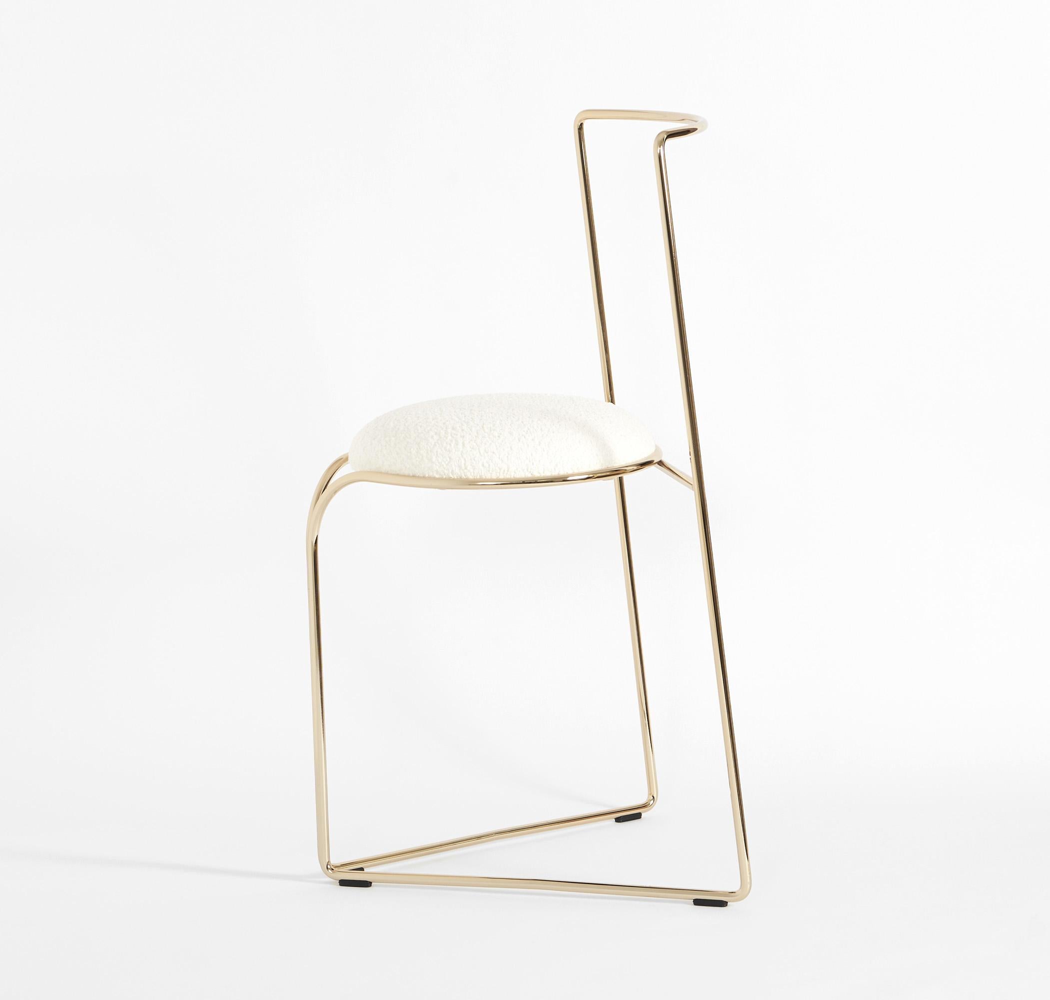 Zeitgenössischer Flow-Stuhl in Goldblau von Enrico Girotti Hergestellt in Italien von LapiegaWD im Zustand „Neu“ im Angebot in Verona, IT