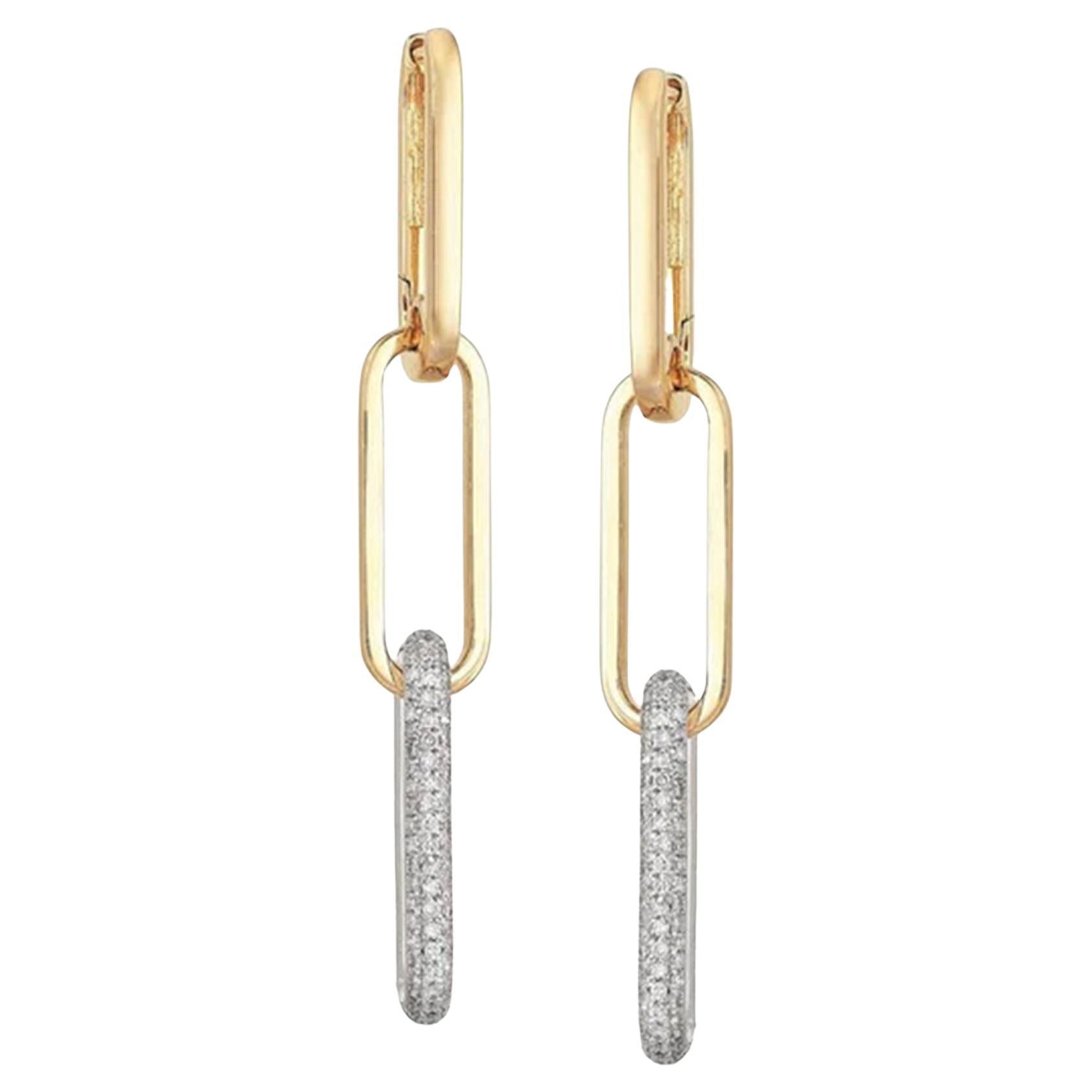 0.70ctw Diamond 14K Gold Drop Earrings