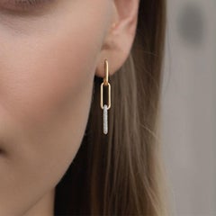 Flow Diamond 14K (or 18k upon request) Yellow Gold Danglers Drop Earrings