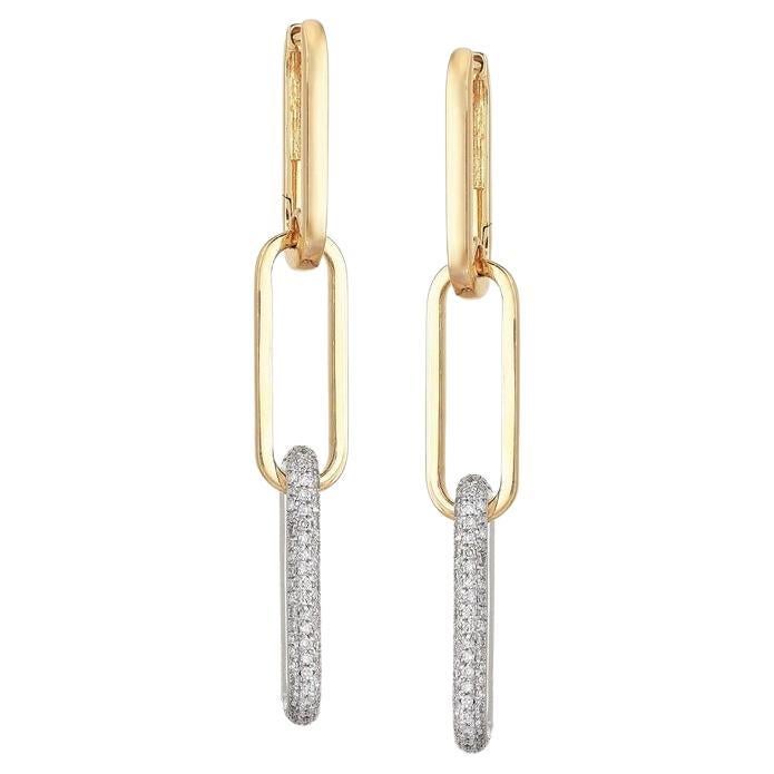 Flow Diamond 14K Yellow Gold Danglers Drop Earrings