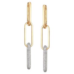 Boucles d'oreilles pendantes Danglers en or jaune 14K avec diamants Flow