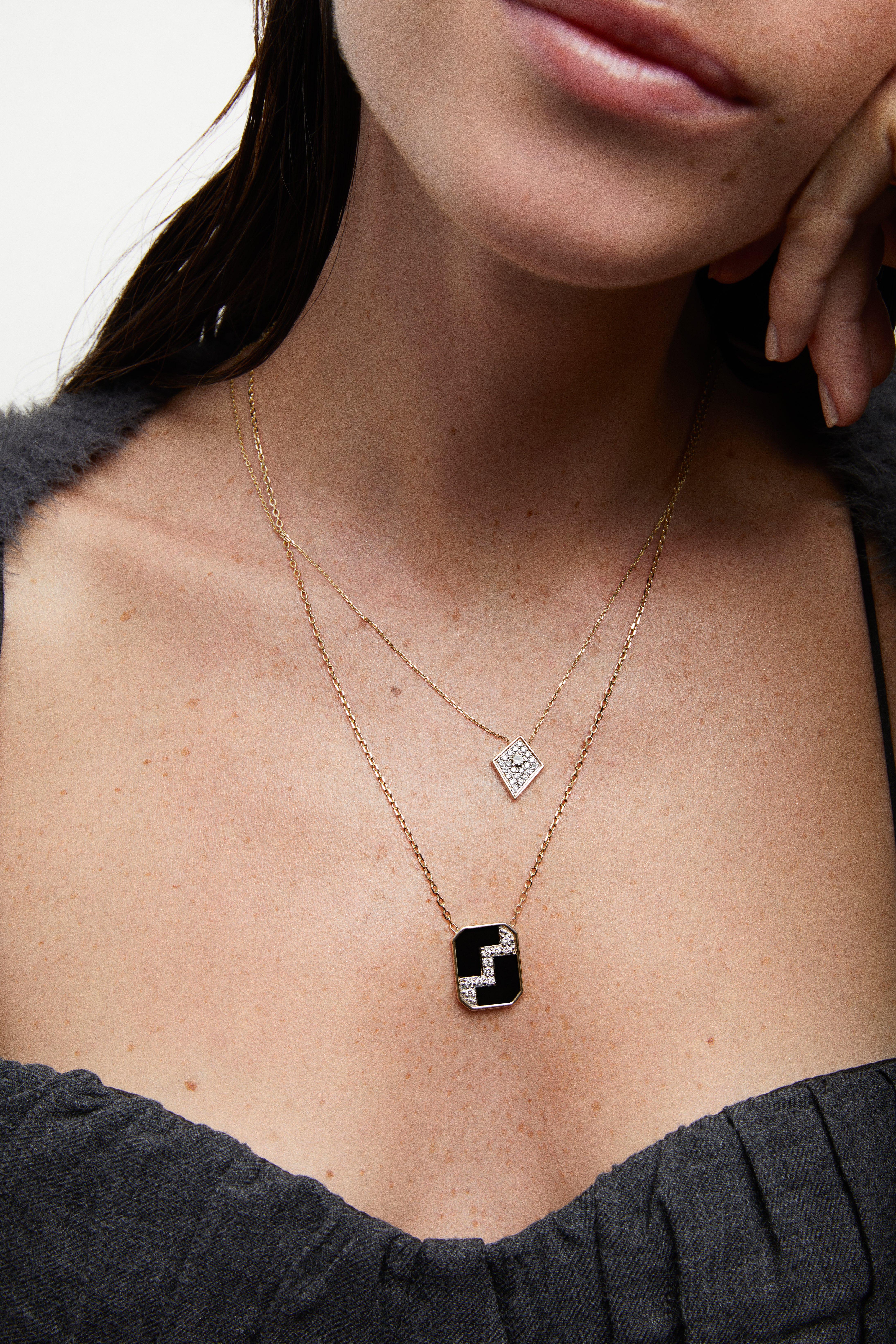 Art Nouveau Collana Flow Diamond in vendita