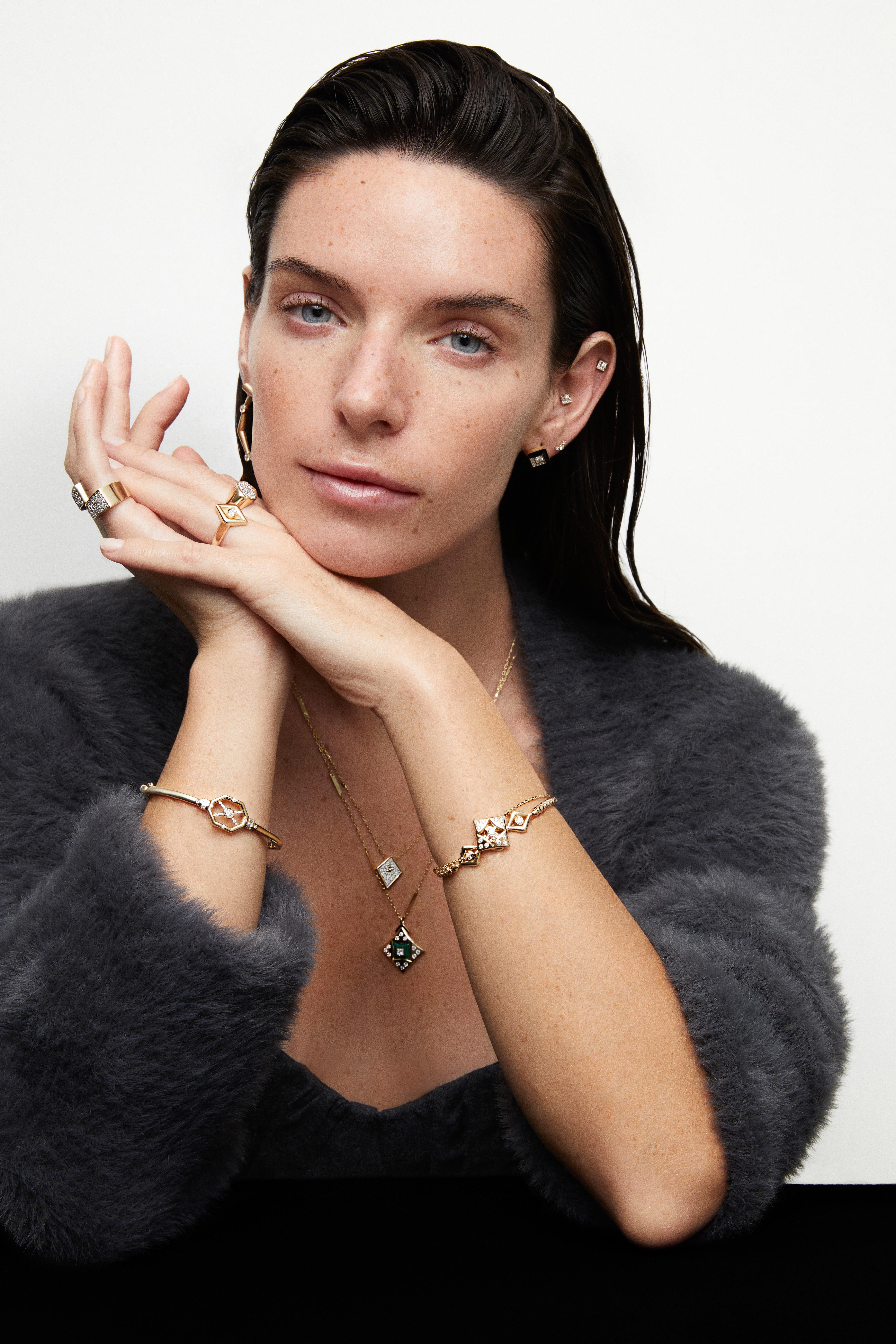 Taglio rotondo Collana Flow Diamond in vendita