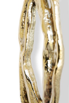 Flow Door Pull Left - Handcrafted Polished Brass - PullCast