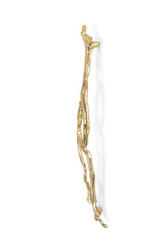 Flow Door Pull Right - Handcrafted Polished Brass - PullCast