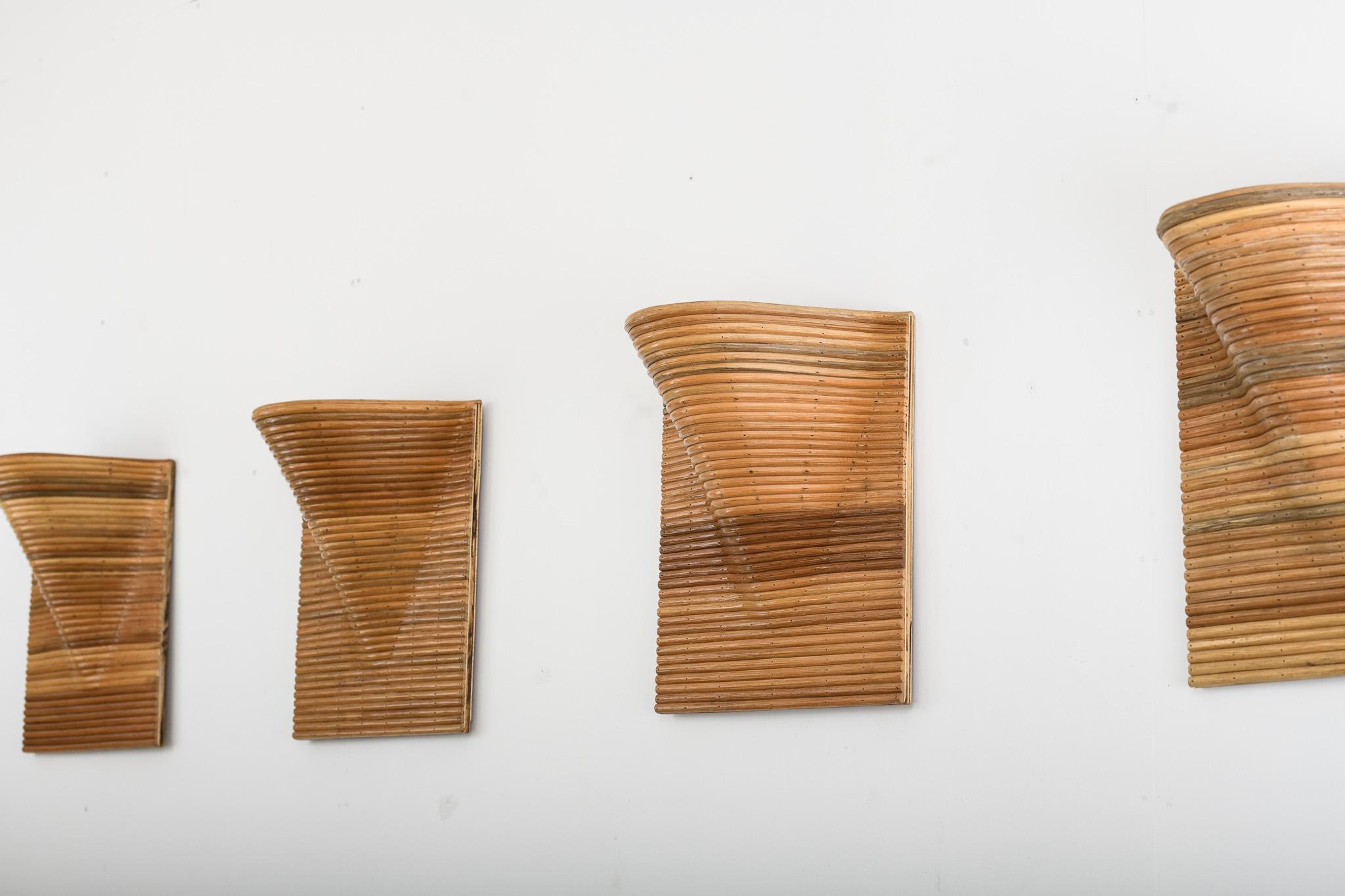 Lampade da parete Flow Form A quadrate (Set di quattro) di Rattanology in vendita 3