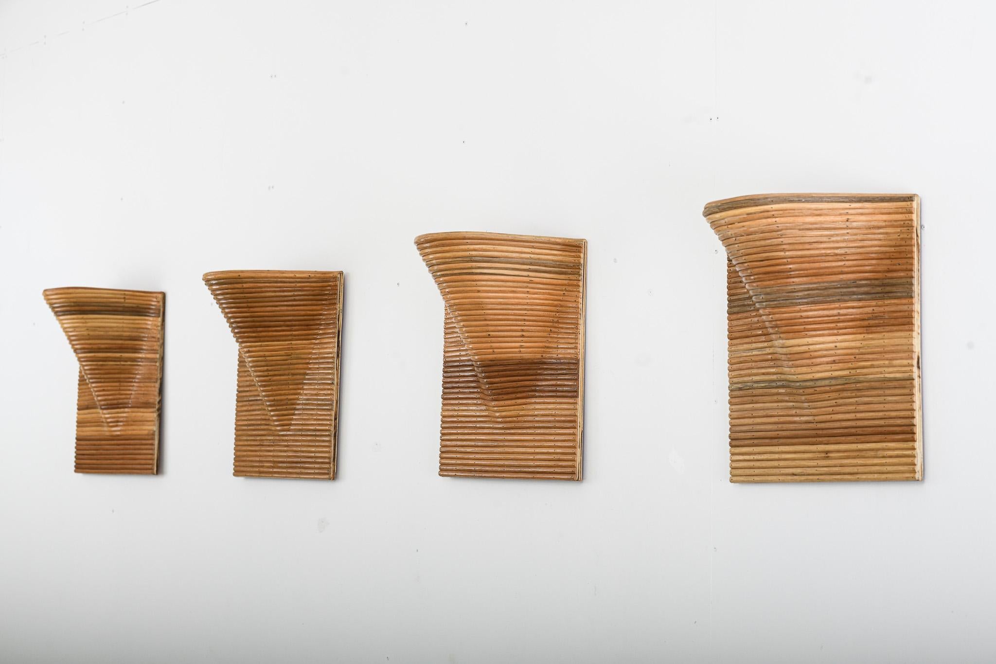 Lampade da parete Flow Form A quadrate (Set di quattro) di Rattanology in vendita 6