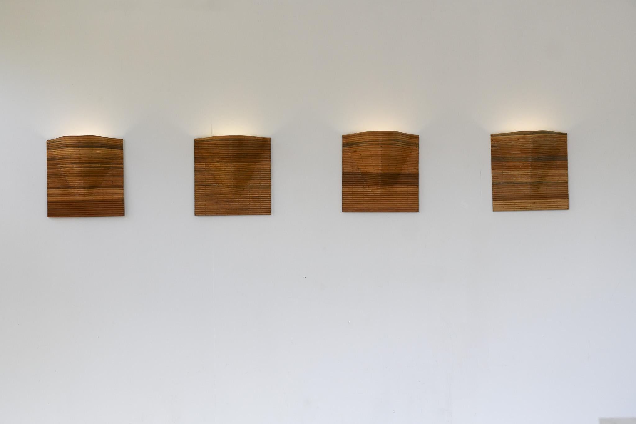 Lampade da parete Flow Form A quadrate (Set di quattro) di Rattanology in vendita 7