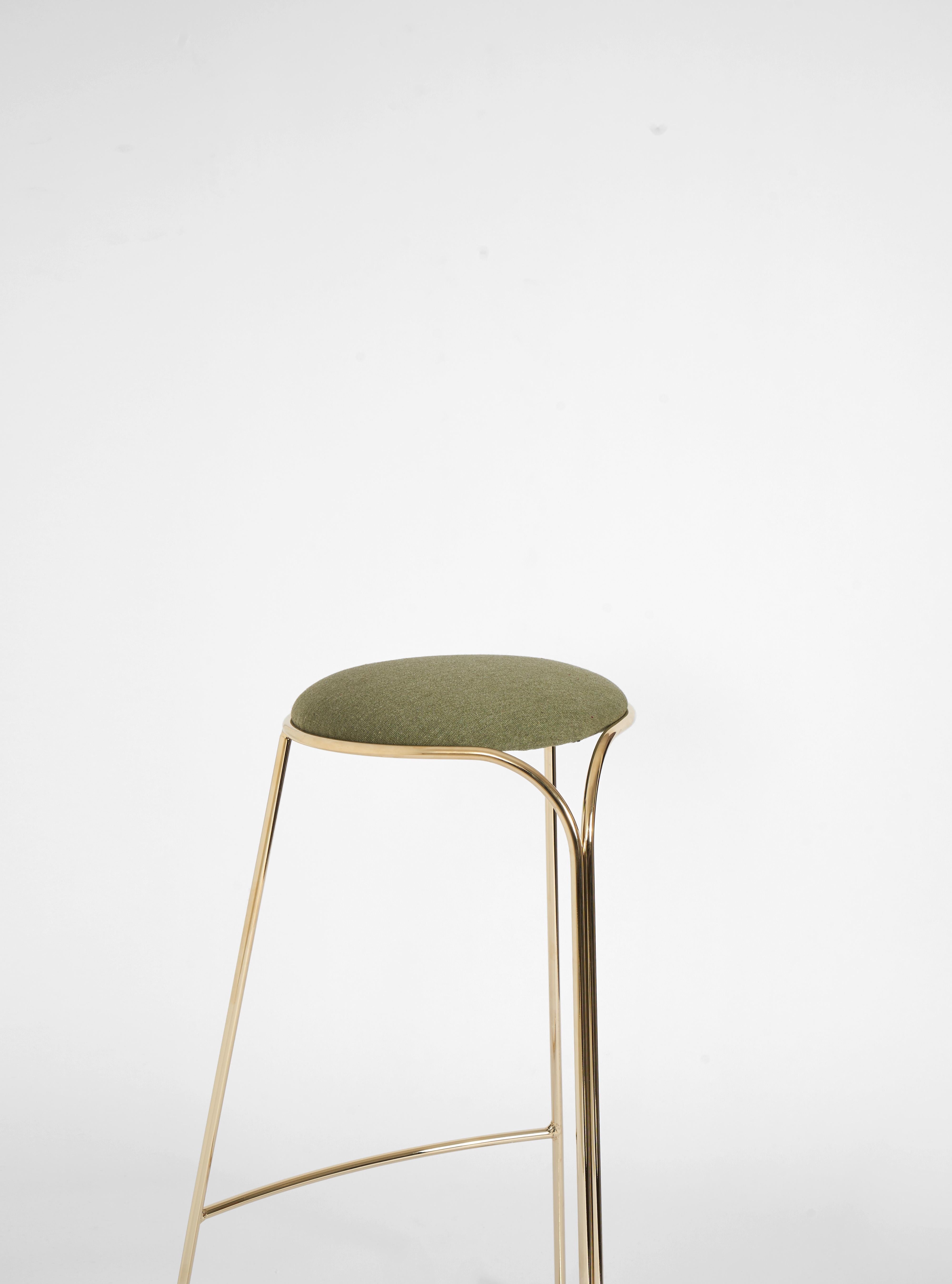 Flow Gold Taburete de bar y mostrador contemporáneo de Enrico Girotti - Made in Italy Acero en venta