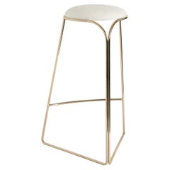 Flow Gold Contemporary High Stool by Enrico Girotti Made in Italy by lapiegaWD