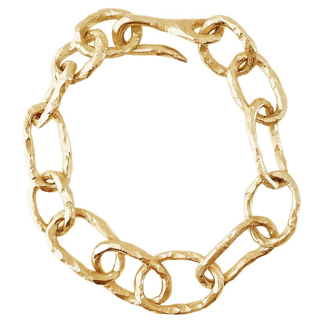 Flow Hand Carved Chain Bracelet 18K Gold Plated